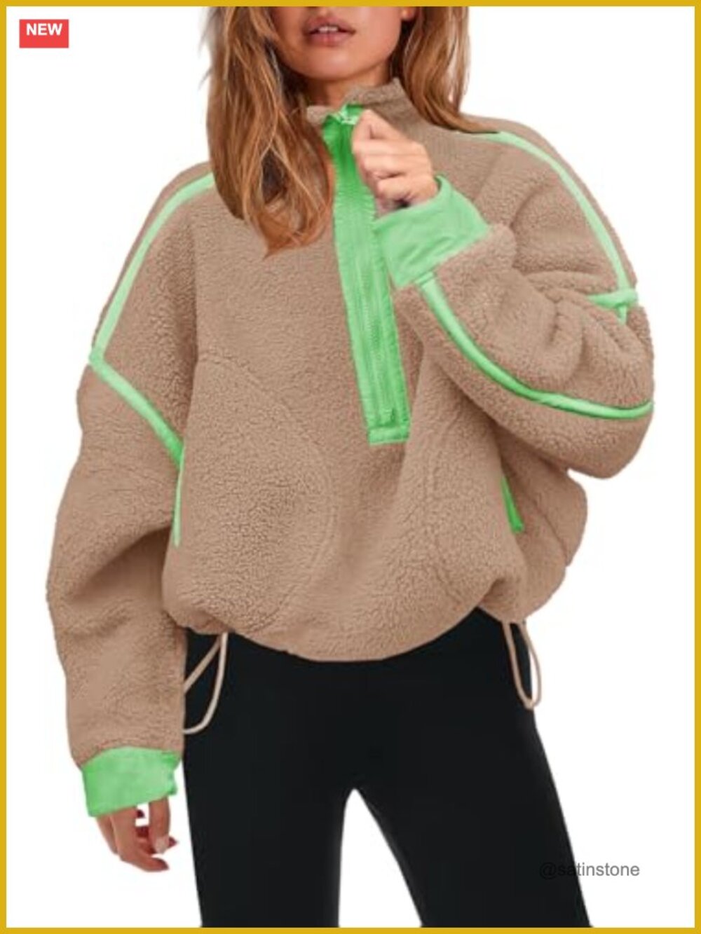Panadila Womens Half Zip Fleece Pullover Sherpa Jacket